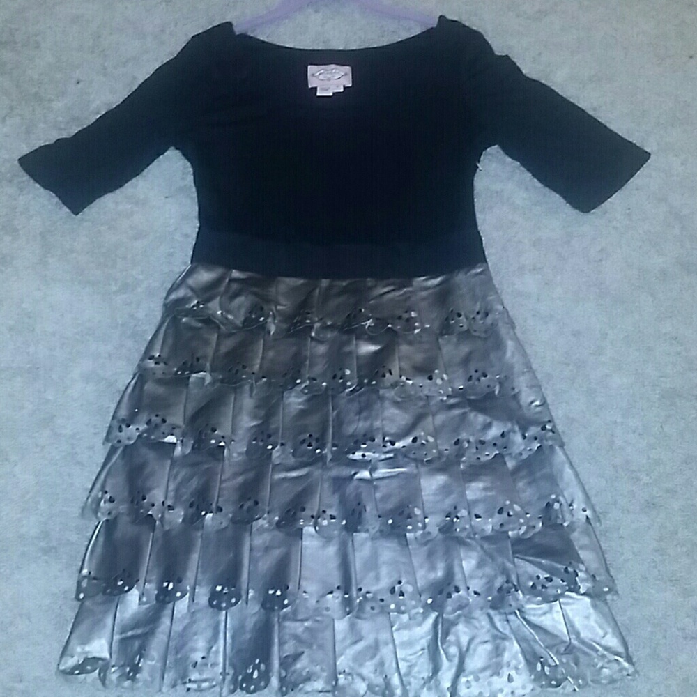 Faux leather dress
